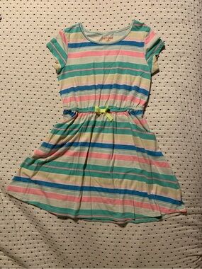 Cat & Jack Pastel Striped Knit Dress - Mint, Pink, Blue, Cream